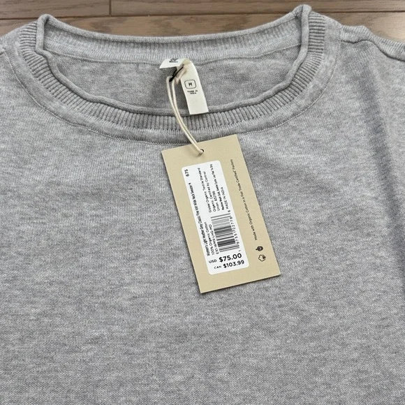 Pact Light Heather Gray Fine Knit Wide Neck Sweater - Picture 4 of 6